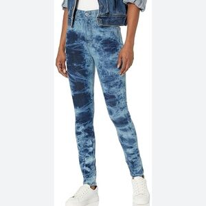 Seven7 Blue Tie Dyed Corduroy Ultra High Rise Skinny Jeans 10 NWOT